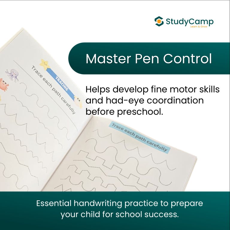 All-in-One Tracing Workbook for Kids (Ages 3–5) | Shapes, Uppercase & Lowercase Alphabets, Numbers 0–9