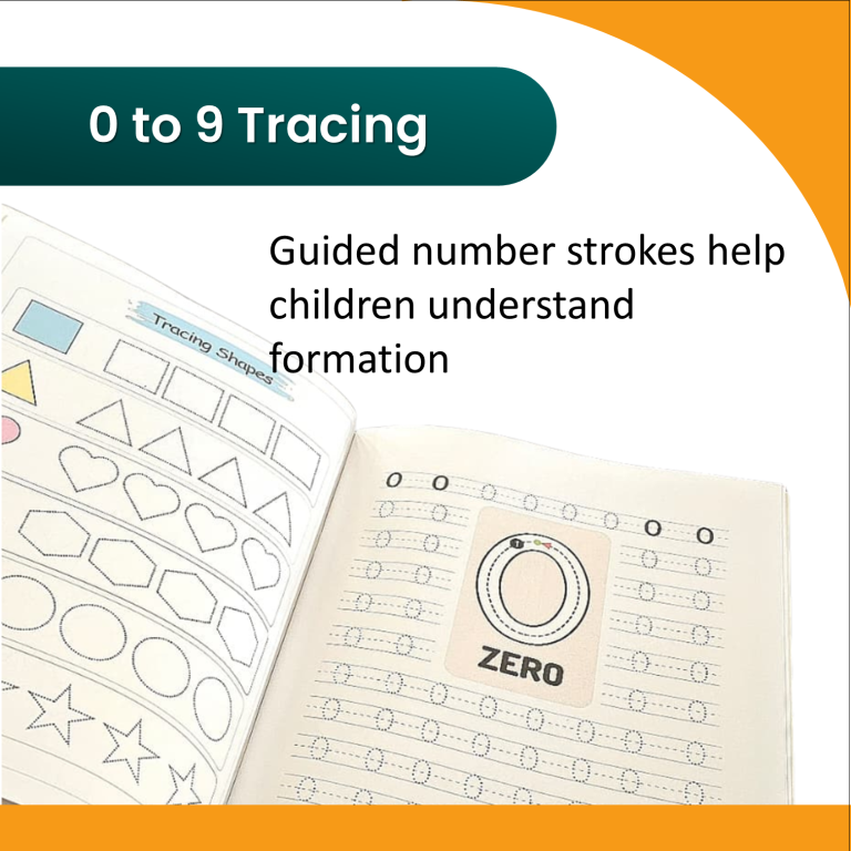 All-in-One Tracing Workbook for Kids (Ages 3–5) | Shapes, Uppercase & Lowercase Alphabets, Numbers 0–9